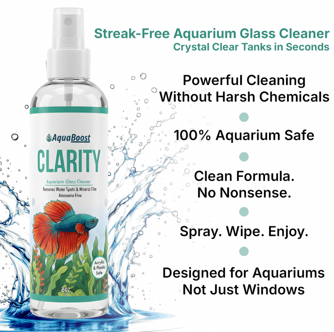 Aquarium Glass Cleaner – 8oz Spray Kit