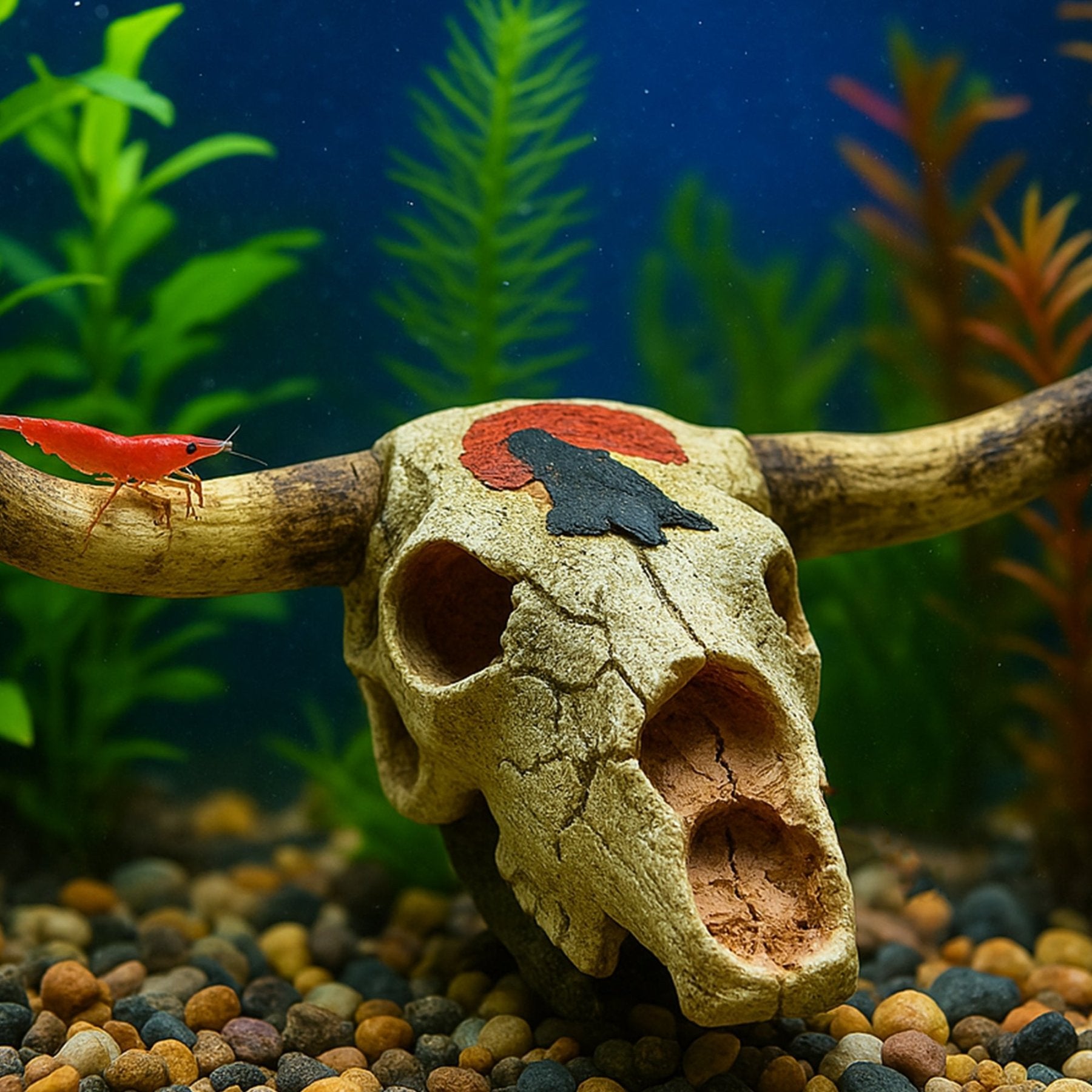 Cow Skull Reptile Hide – Desert - Style Resin Cave for Lizards, Snakes, Geckos & Aquariums - Wild Pet Supply