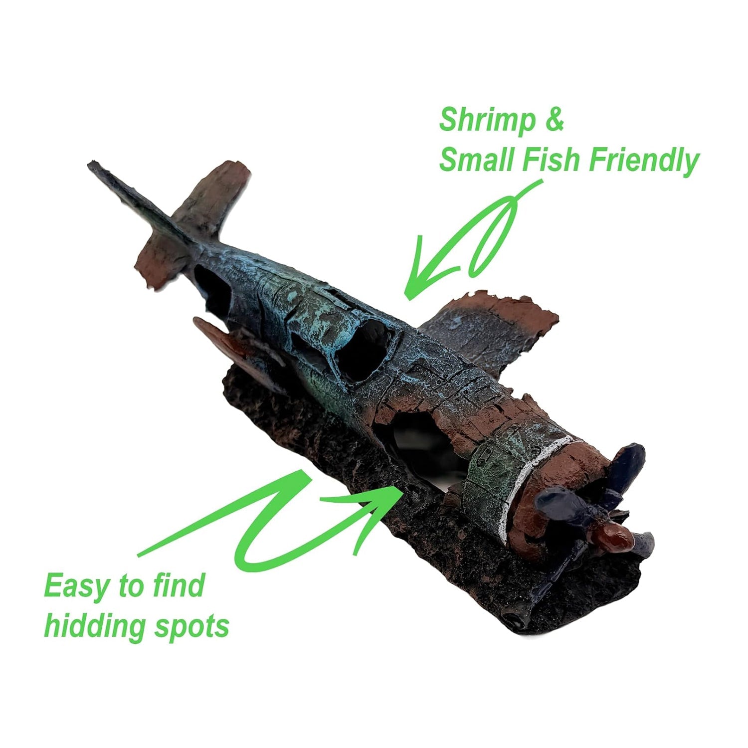 Crashed Plane Wreck Cave – 9 Inch Shelter - Wild Pet Supply