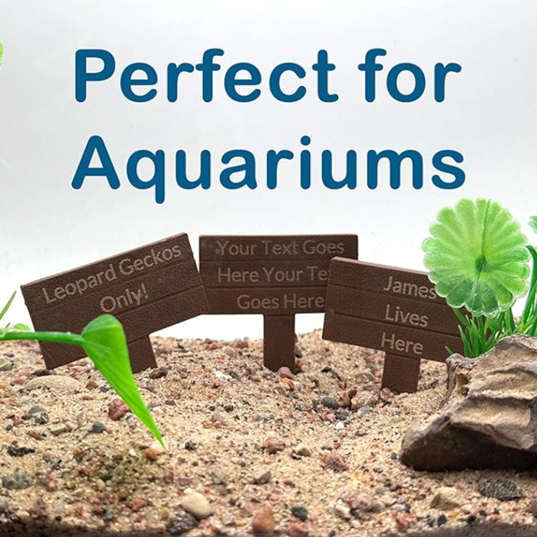 Custom Aquarium Sinking Sign, Terrarium & Reptile Safe Custom Text - Wild Pet Supply