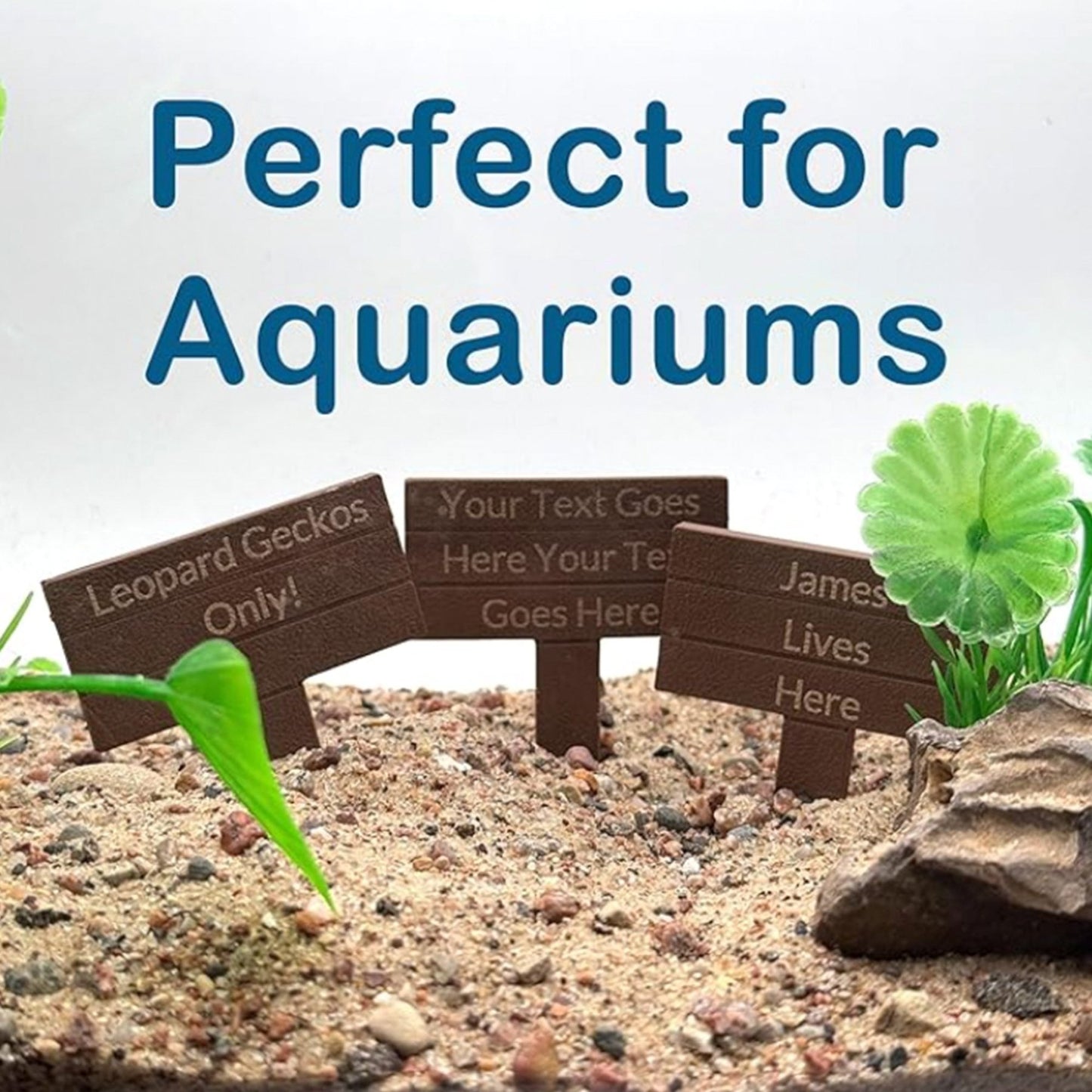 Custom Aquarium Sinking Sign, Terrarium & Reptile Safe Custom Text - Wild Pet Supply