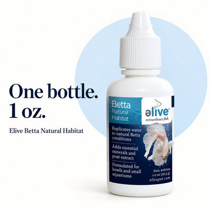 Elive Betta Natural Habitat Aquarium Treatments Water Conditioner Fish Tank 1 oz - Wild Pet Supply