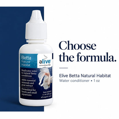 Elive Betta Natural Habitat Aquarium Treatments Water Conditioner Fish Tank 1 oz - Wild Pet Supply