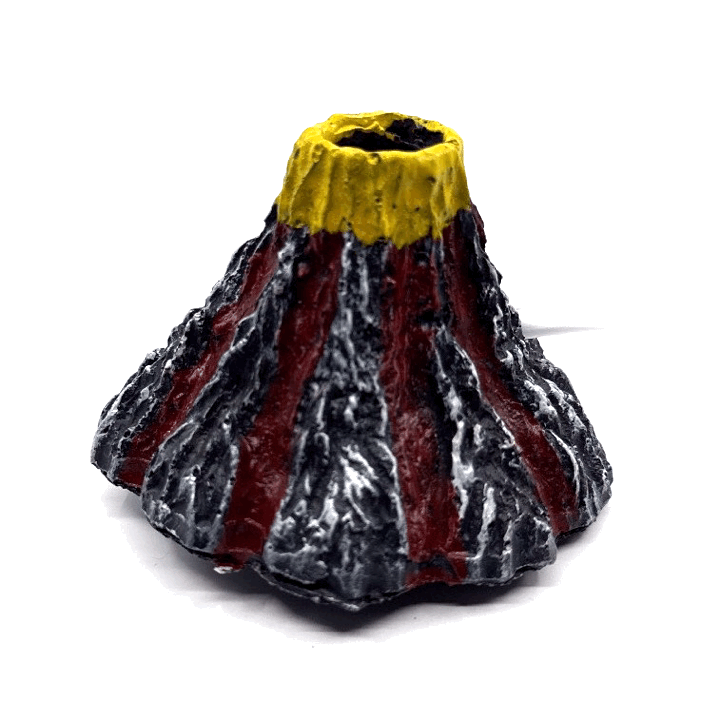 CTWPets Aquarium Volcano Ornament with Bubbler, 2.6 x 4 inches, Fish Tank Decoration with Air Stone and Tubing