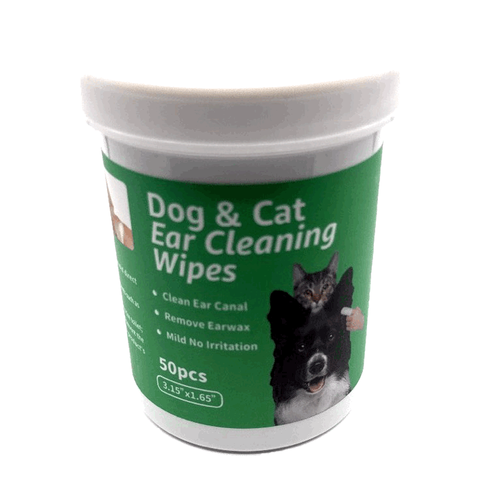 CTWPets Dog & Cat Ear Cleaning Wipes – Green Tea Scent, Gentle Formula, 50 Count