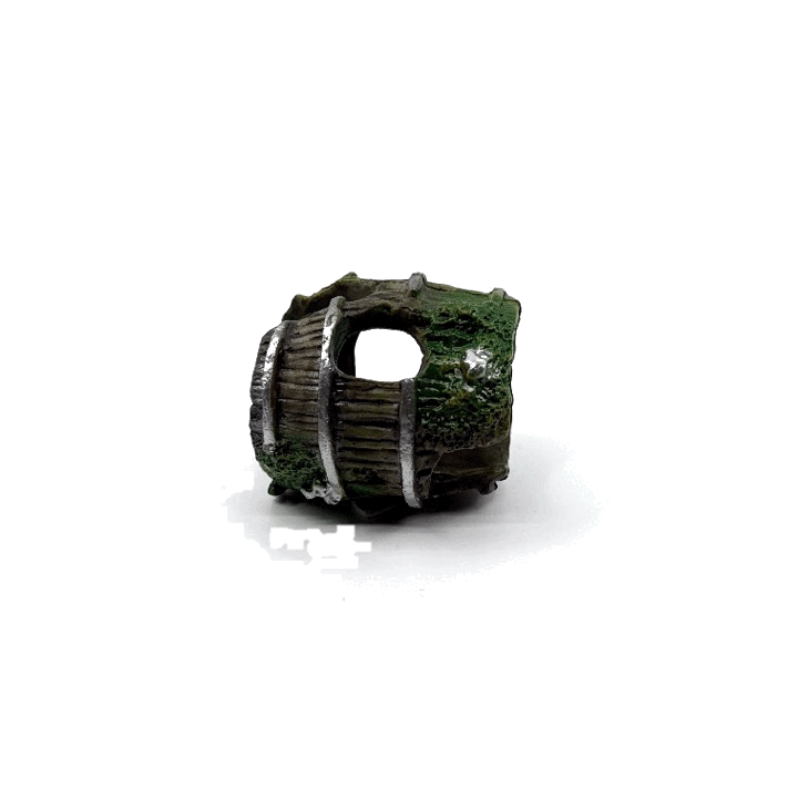 Sunken Barrel Hide – Aquarium Decoration