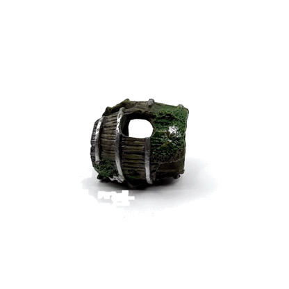 Sunken Barrel Hide – Aquarium Decoration