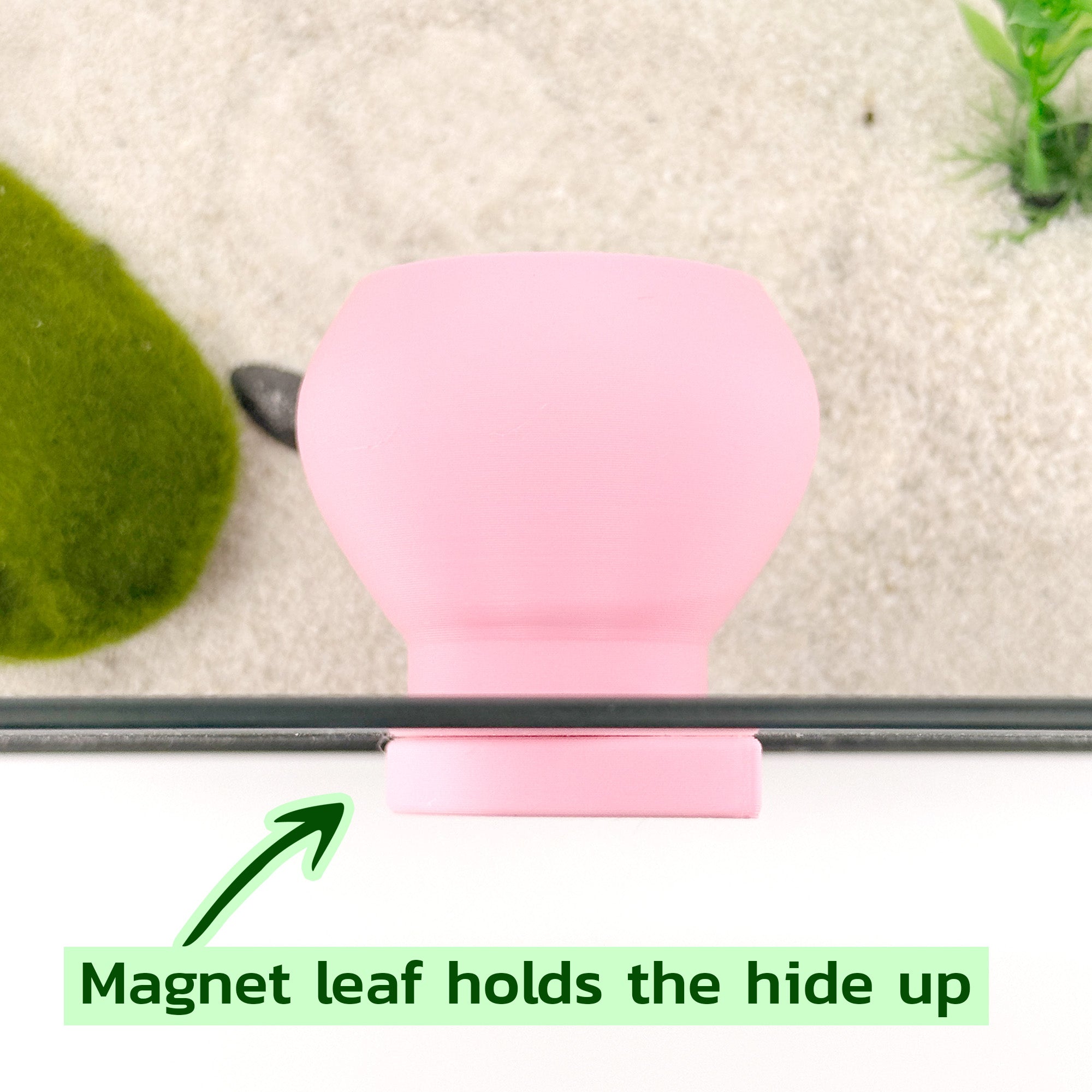 Magnetic Leaf Pod Hide – Glass-Mounted Frog & Reptile Shelter (Small)