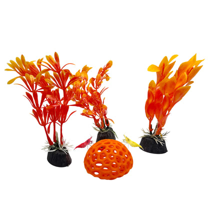 Shrimp Decor 4-Pack – Plants and Dome Hide