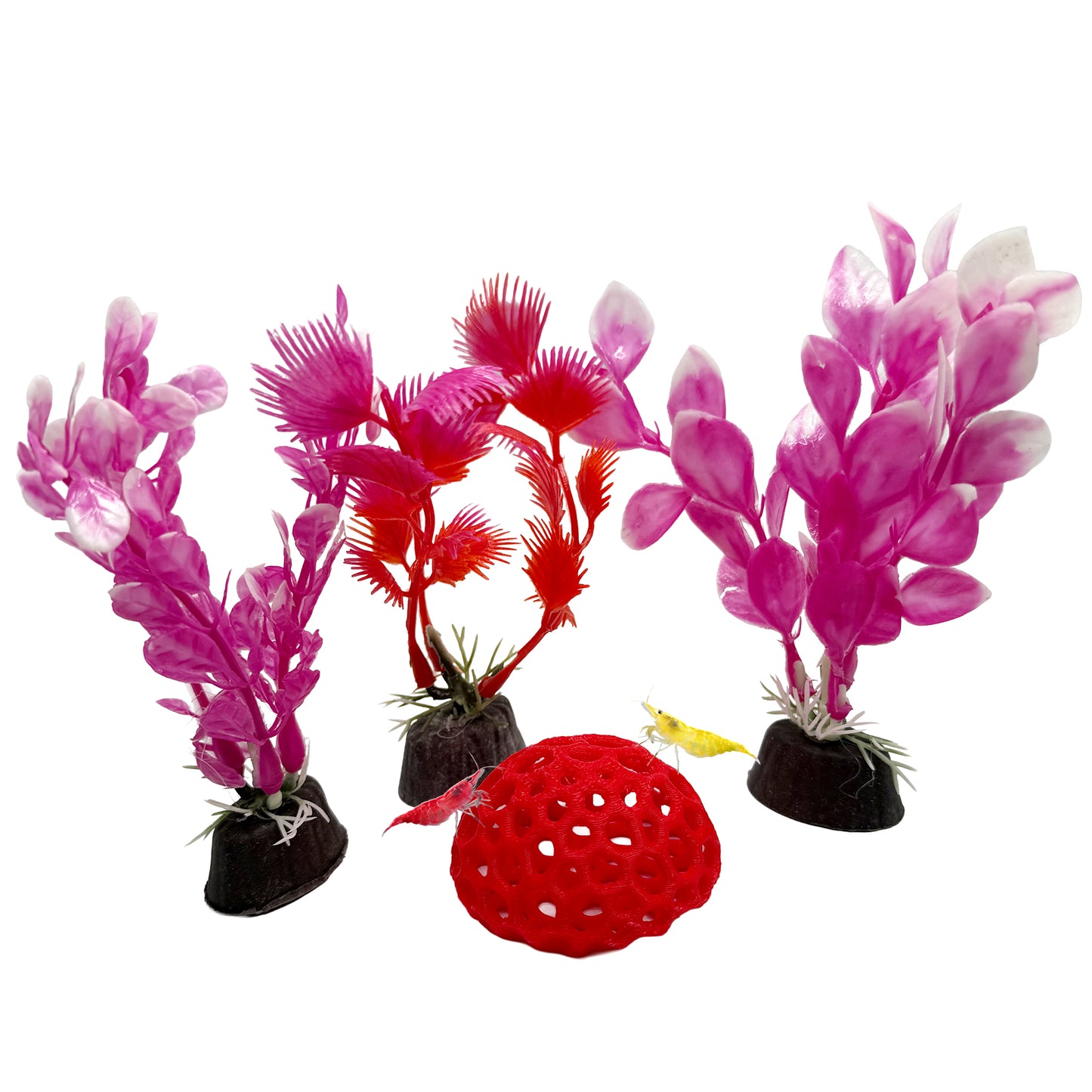 Shrimp Decor 4-Pack – Plants and Dome Hide