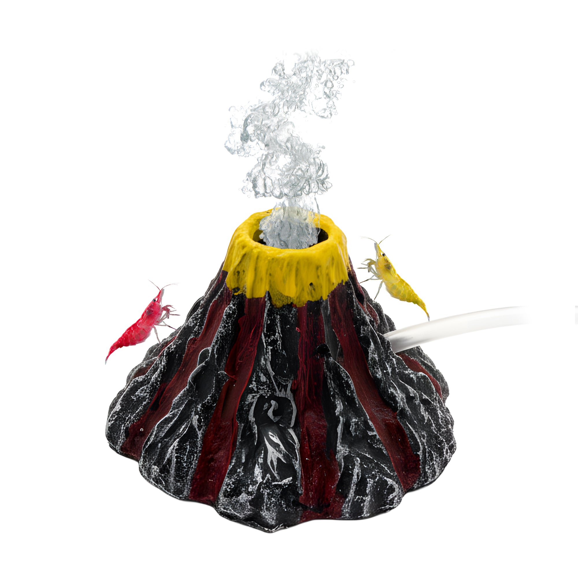 CTWPets Aquarium Volcano Ornament with Bubbler, 2.6 x 4 inches, Fish Tank Decoration with Air Stone and Tubing