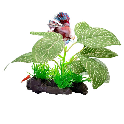 Silk Betta Plant – Natural Driftwood Base - Wild Pet Supply