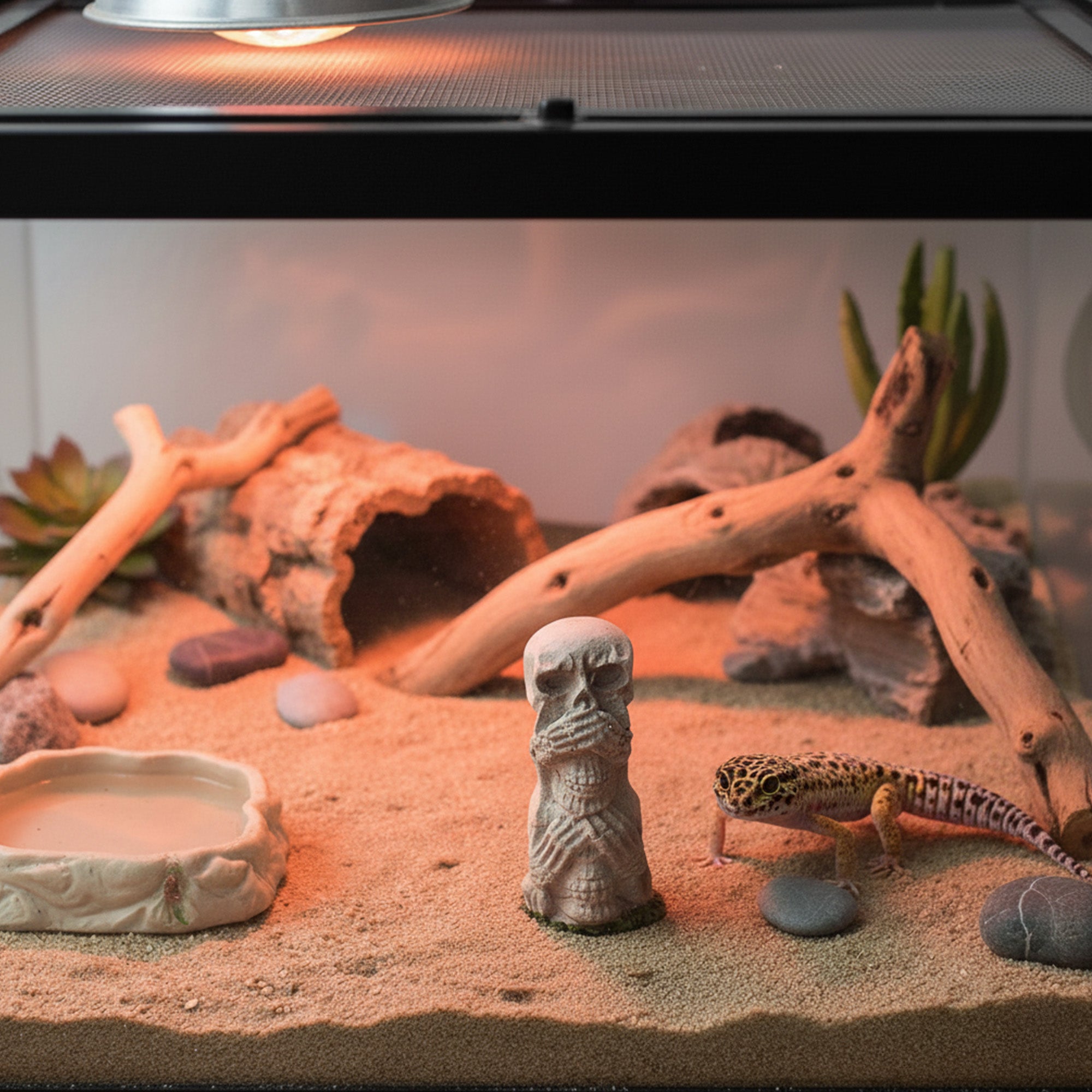 Skull Totem Tower Decor – Small Aquarium & Terrarium Accessory