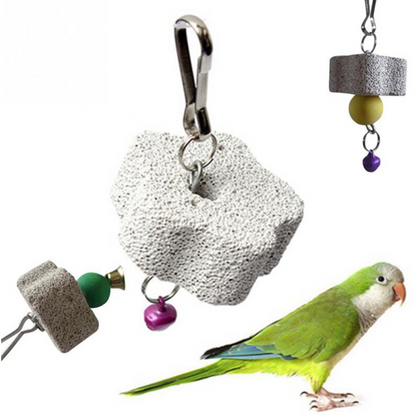 Parrot Grinding Stone Bird Toy With Bell