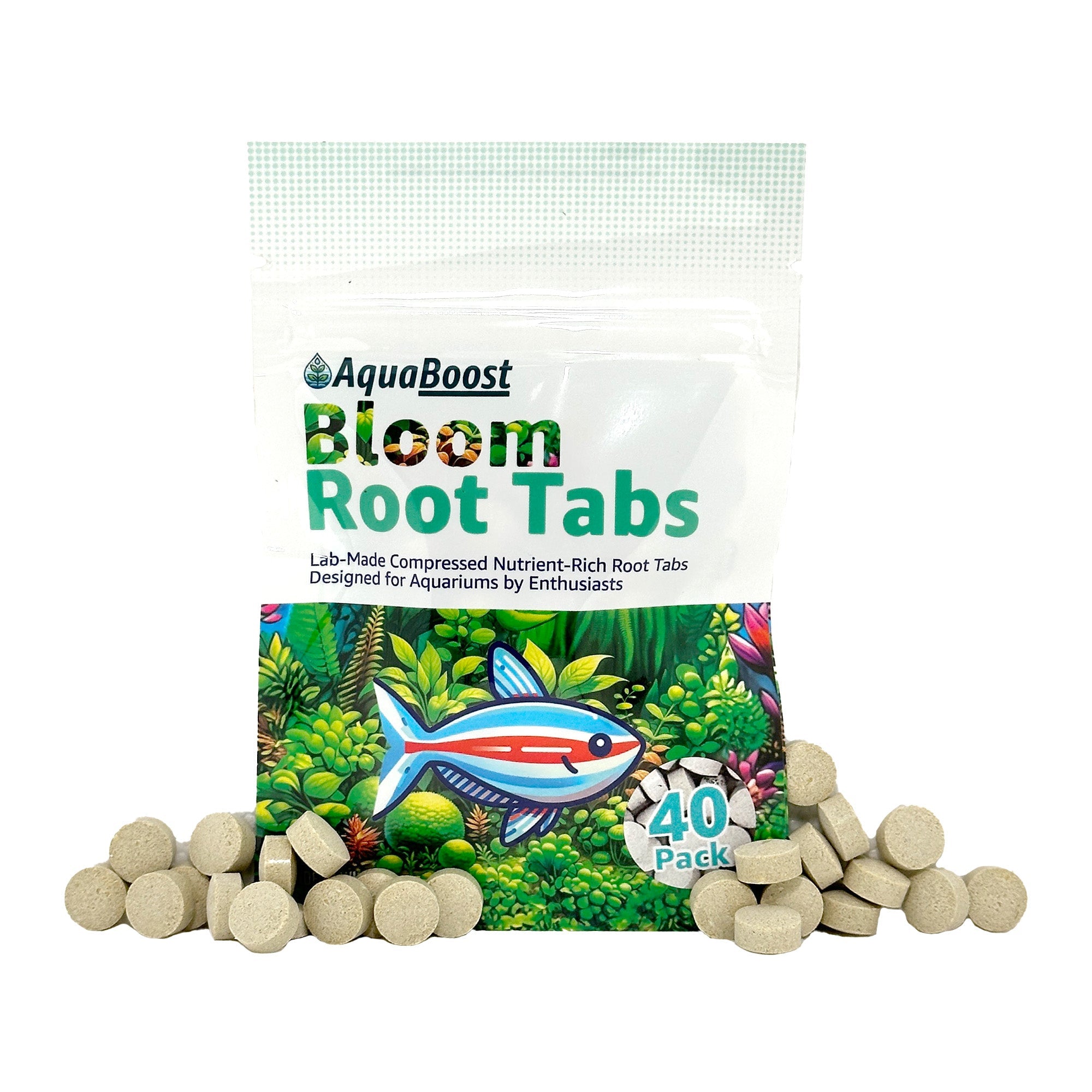 AquaBoost Bloom Root Tabs Aquarium Plant Supplement | Fish Tank Root Tabs - Wild Pet Supply