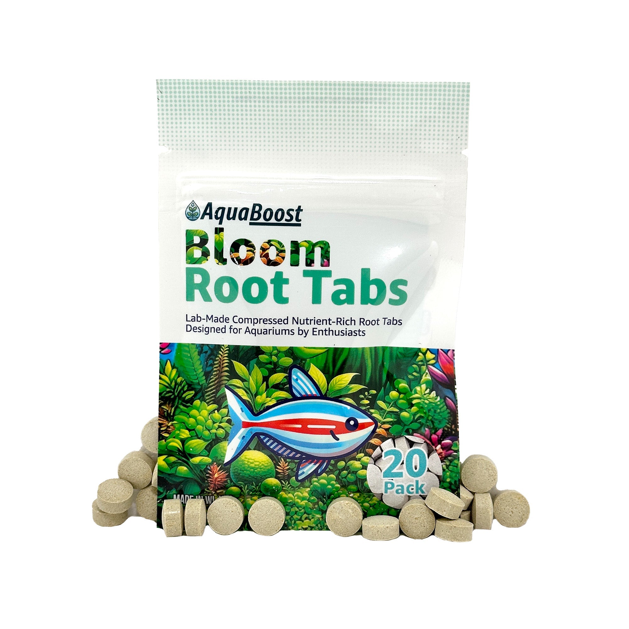 AquaBoost Bloom Root Tabs Aquarium Plant Supplement | Fish Tank Root Tabs - Wild Pet Supply