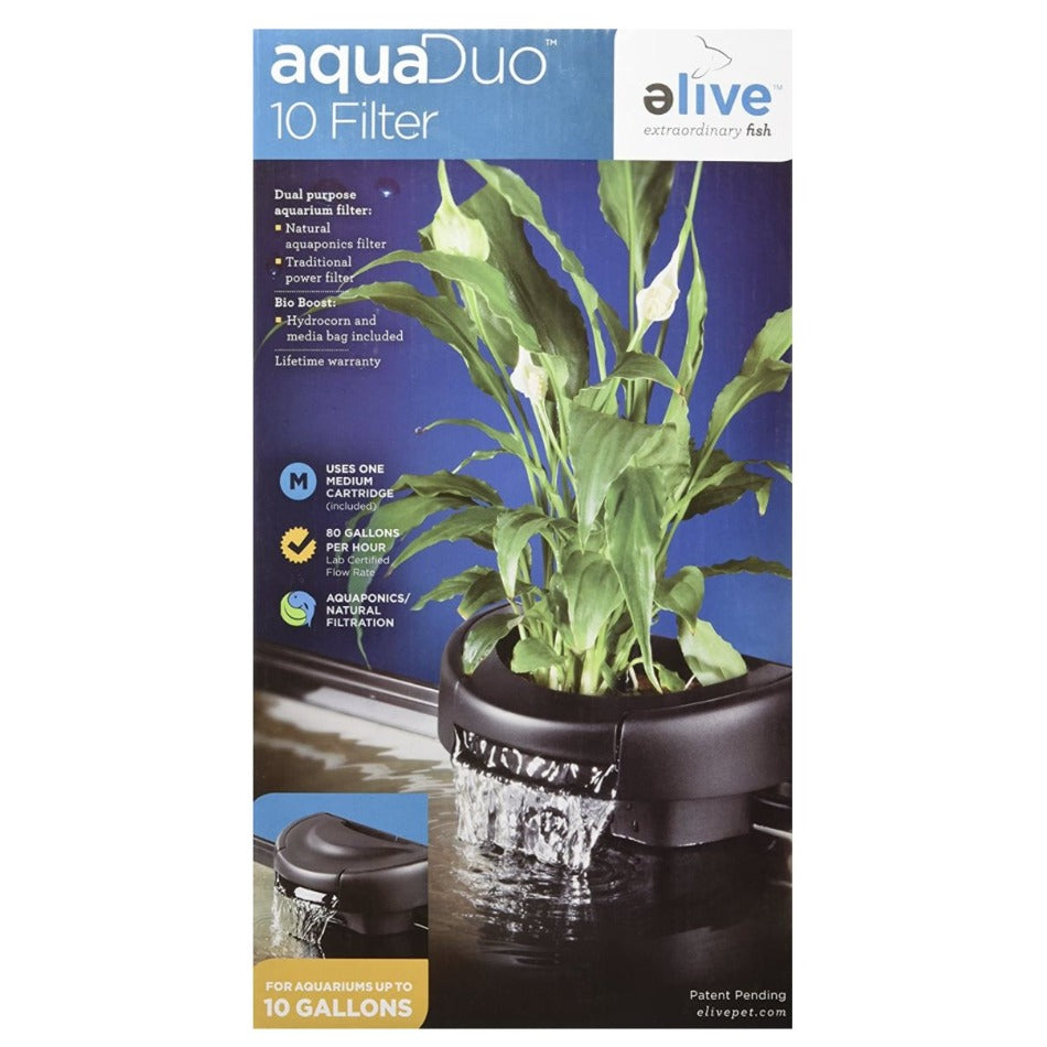 Elive AquaDuo 10 Aquarium Fish Tank Water Filter, Natural Aquaponics - Wild Pet Supply