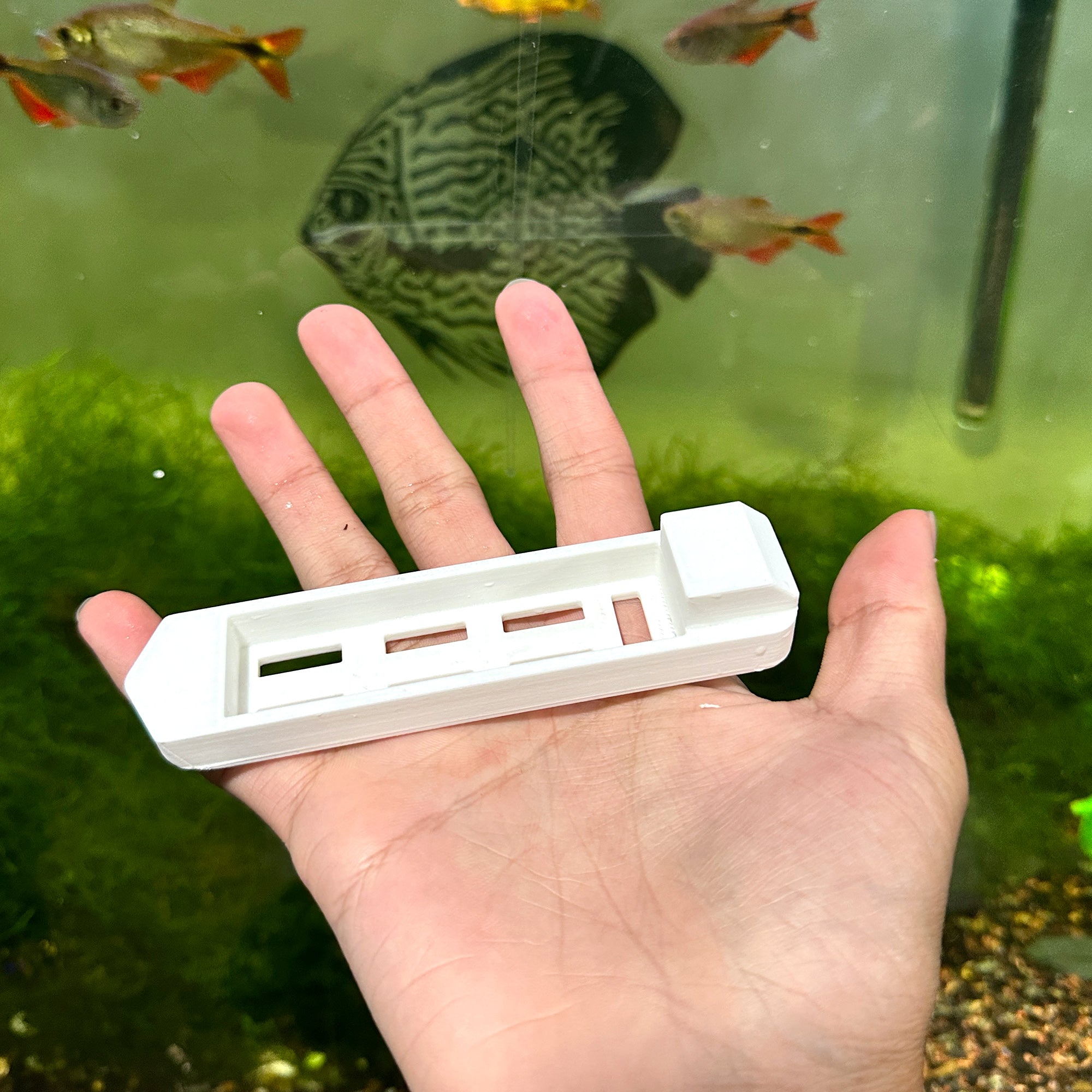 Floating Aquarium Feeder | Fish Tank Boat Feeder - Betta Fish Feeder - Frozen Blood Worm Feeder - Cargo Ship Fish Tank Decor - Wild Pet Supply