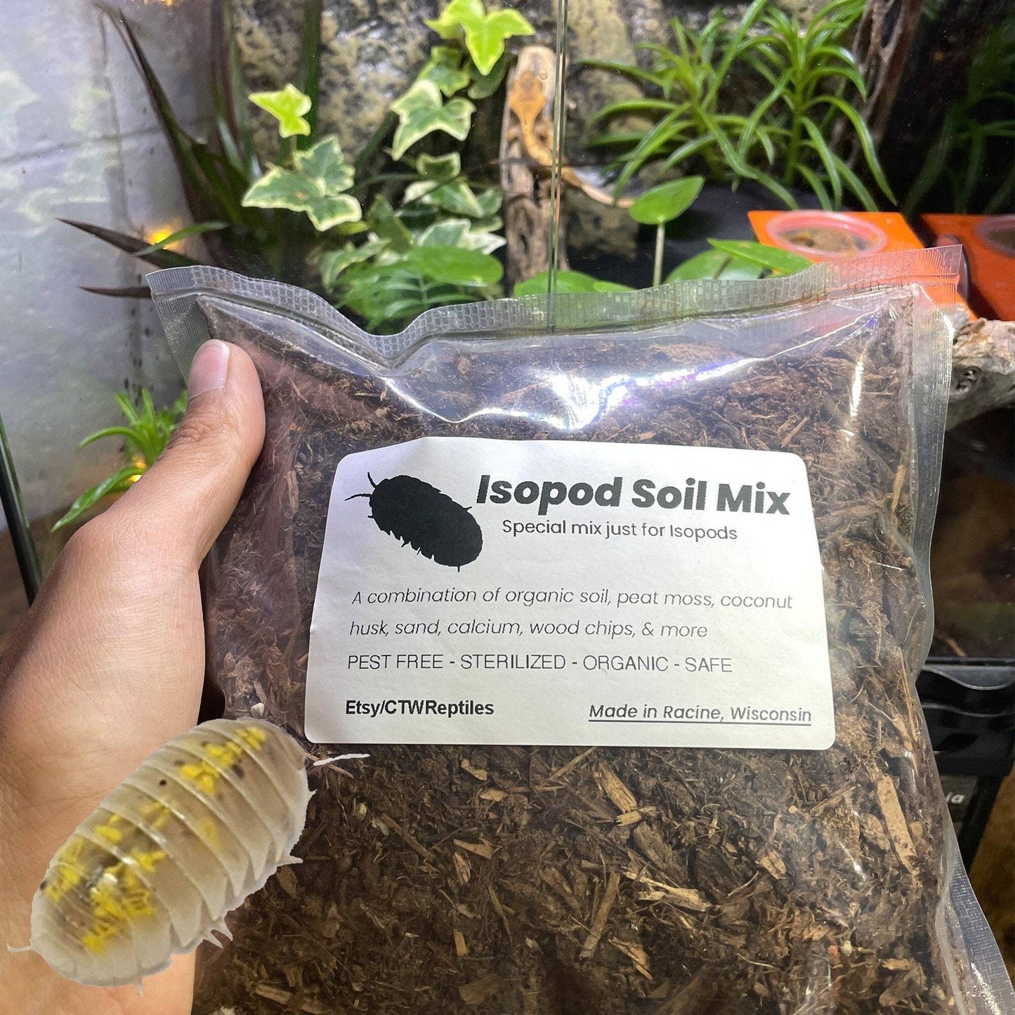 Isopod Terrarium Soil Mix - Live Isopod Soil Mixture / Organic Sterilized  Terrarium Soil