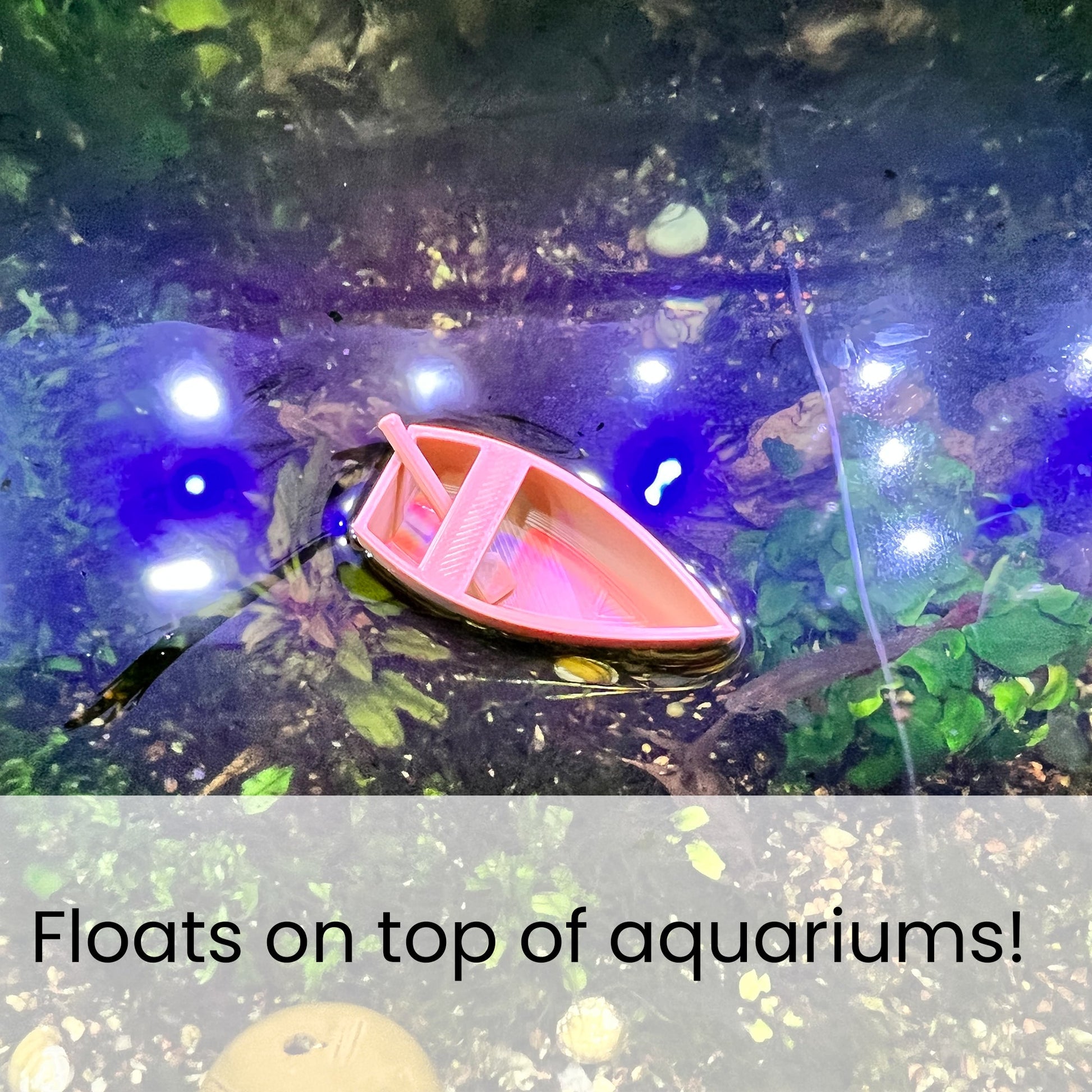 Nano Floating Aquarium Boat - Row Boat Aquarium Decor - Fish Tank Shrimp Betta Decor - Wild Pet Supply