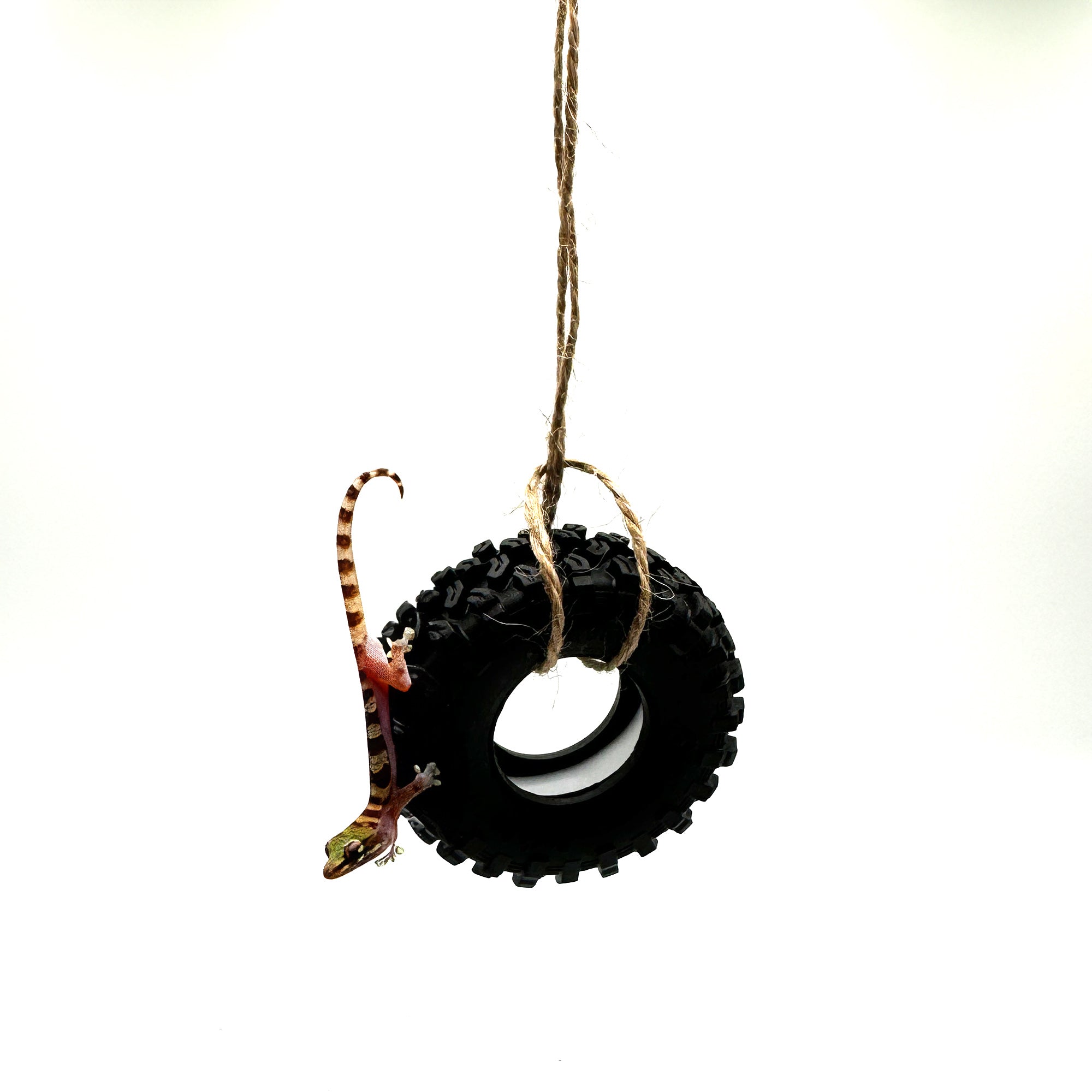 Nano Tire Swing Terrarium Decor | Crested Gecko Chameleon Climb | Reptile Decor Gift - Wild Pet Supply