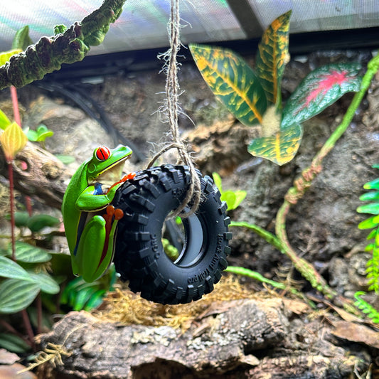 Nano Tire Swing Terrarium Decor | Crested Gecko Chameleon Climb | Reptile Decor Gift - Wild Pet Supply