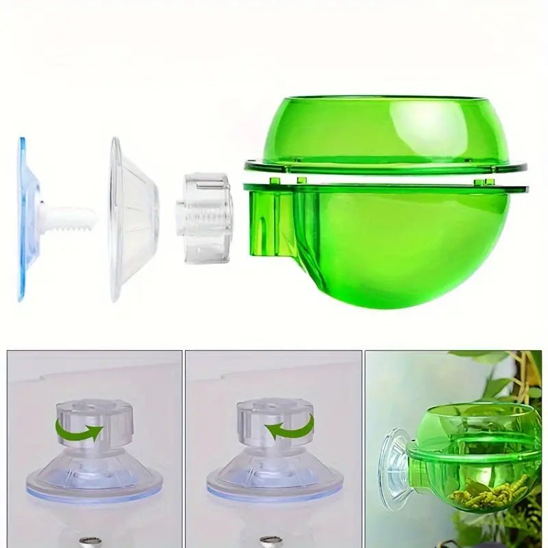 Reptile Anti-escape Suction Cup Feeder, Chameleon Food Basin, Hanging Wall Climbing Pet Feeder - Wild Pet Supply